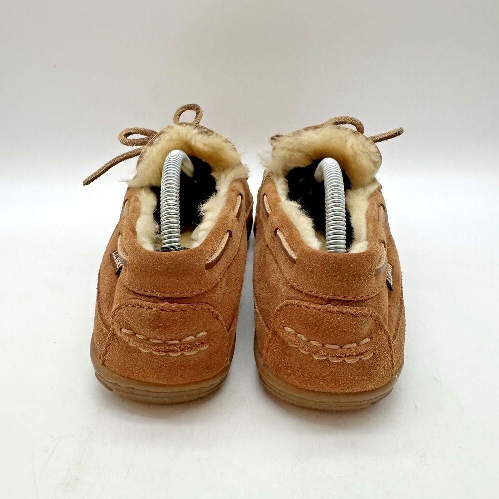 L.L. Bean Wicked Good Moccasins Women's 6M Brown Suede Sherpa Lined Slippers - Picture 4 of 11